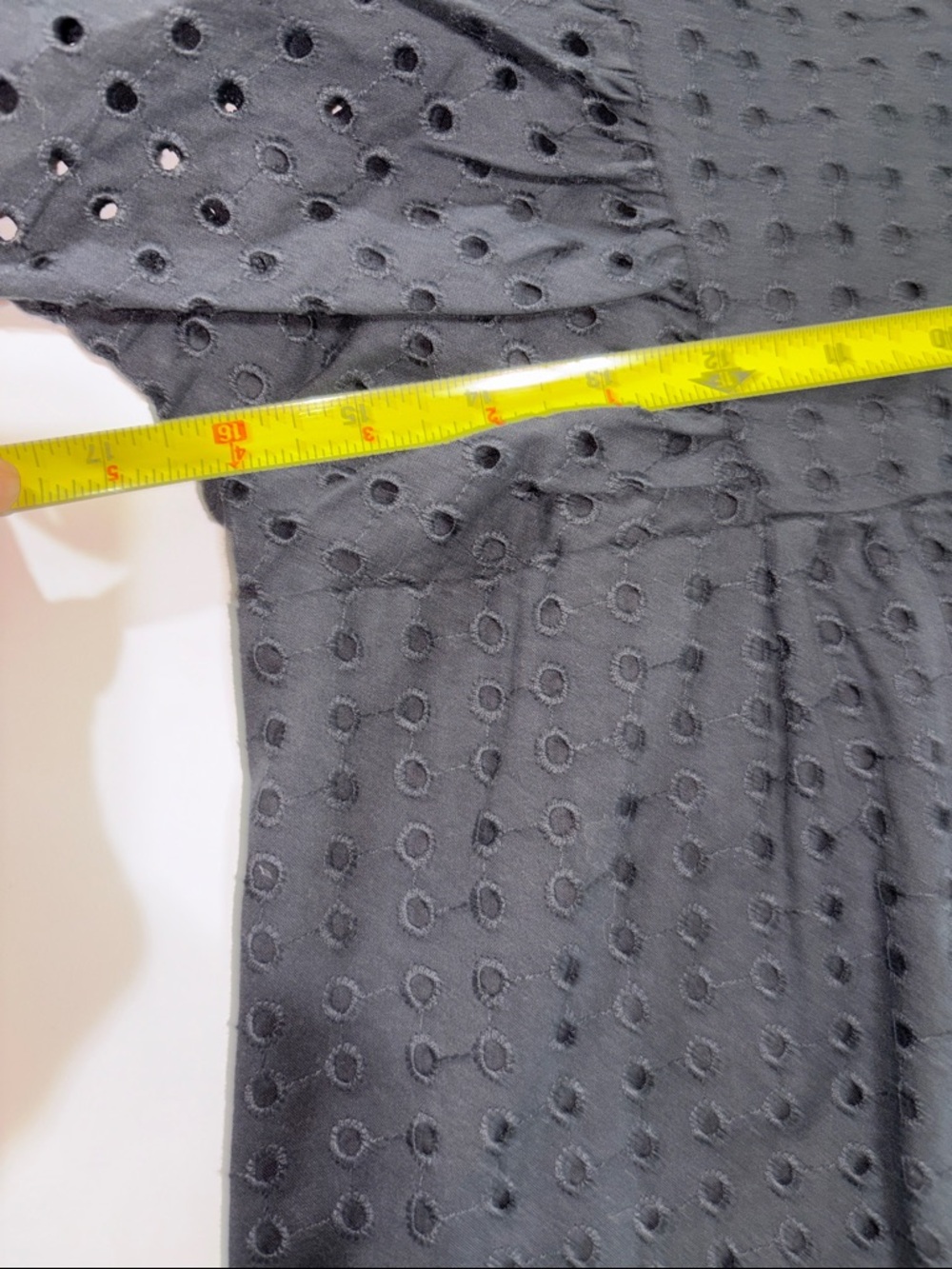 NWT A New Day  Black Eyelet V-Neck Puff Sleeve Midi Dress - Picture 10 of 12